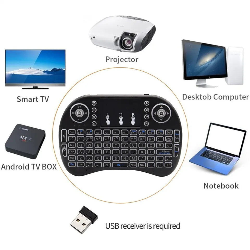 I8 Mini Wireless Keyboard 2.4G Air Mouse Remote Touchpad For Android