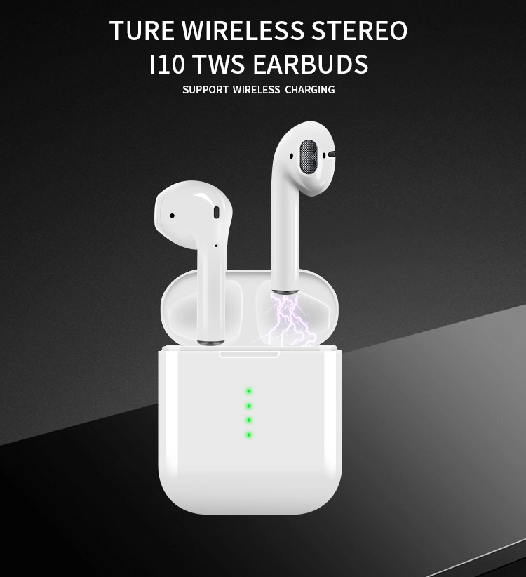 Bluetooth 5.0 Headsets i10 Tws Earbuds with Wireless Charging